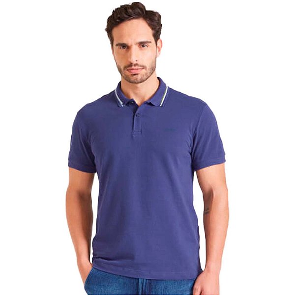 Camisa Polo Forum Lines IN23 Marinho Masculino